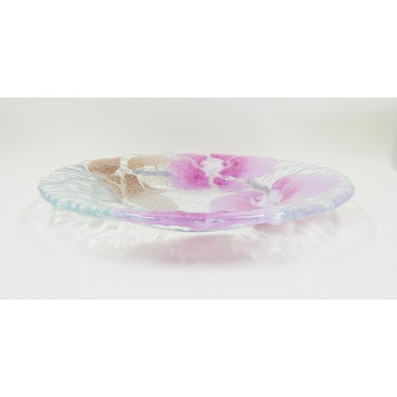 Sydenstricker Fused Art Glass Pink Orchid Small Plate 7" - Picture 9 of 9